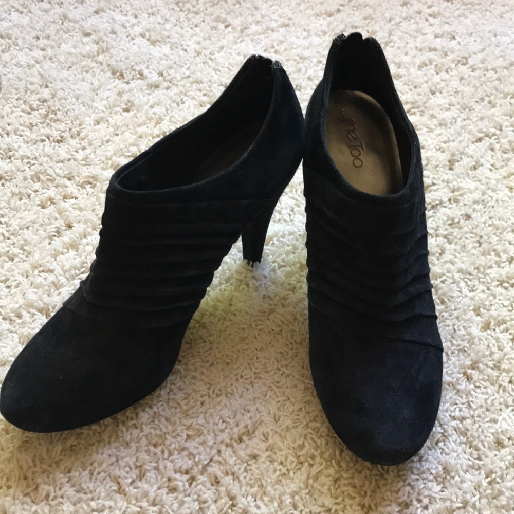 Black Suede Me Too Booties